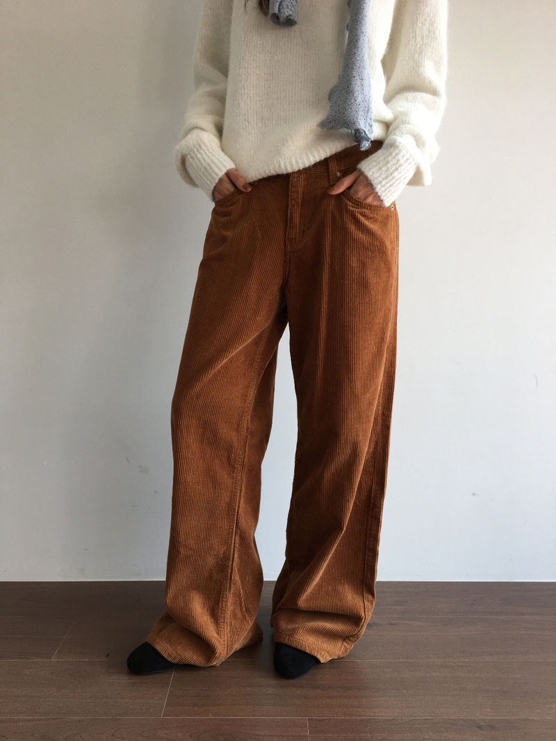 Caramel corduroy pants (3color)