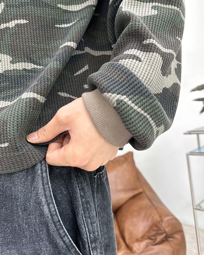 Demei Camo Waffle Long Sleeve