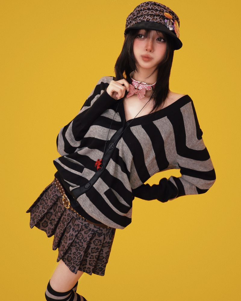 レオパード ヘッドスカーフ キャップ (2color)