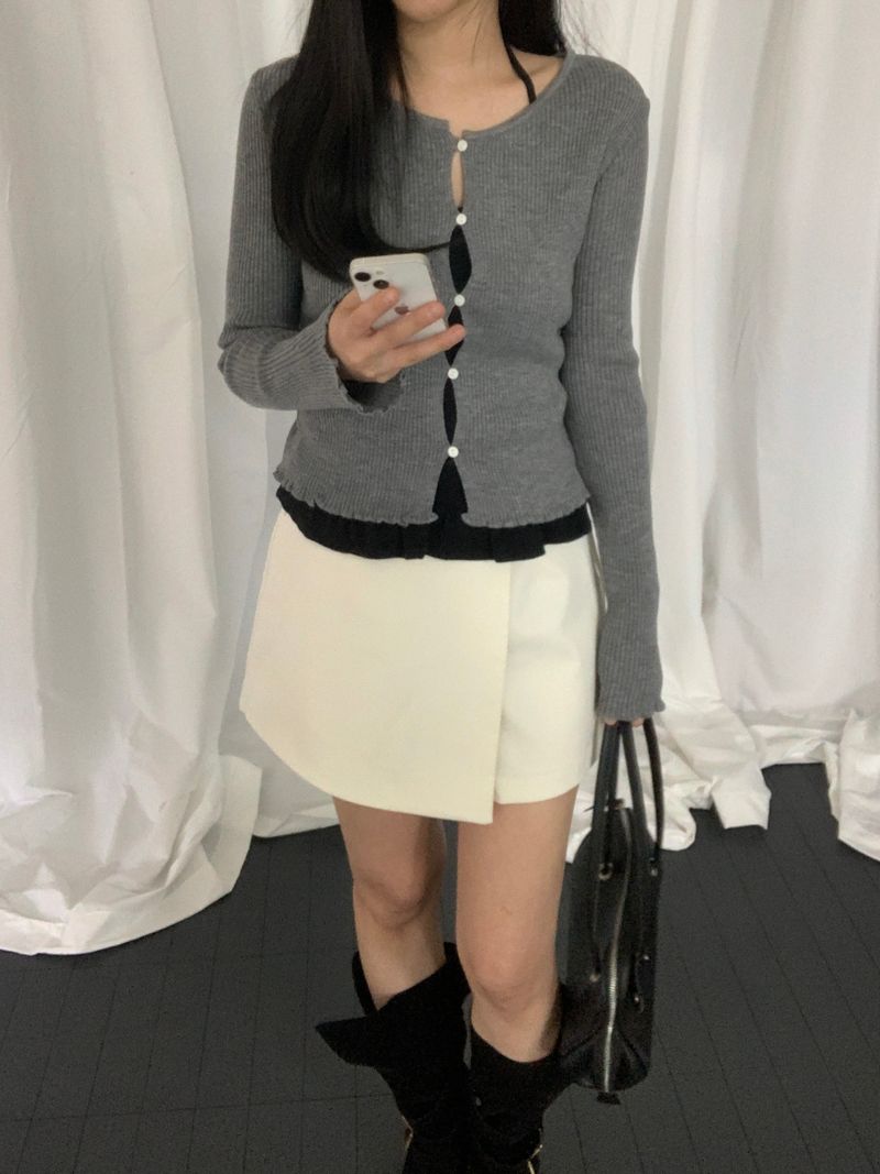 Vigent Wrap Ribbon Mini Skirt Pants
