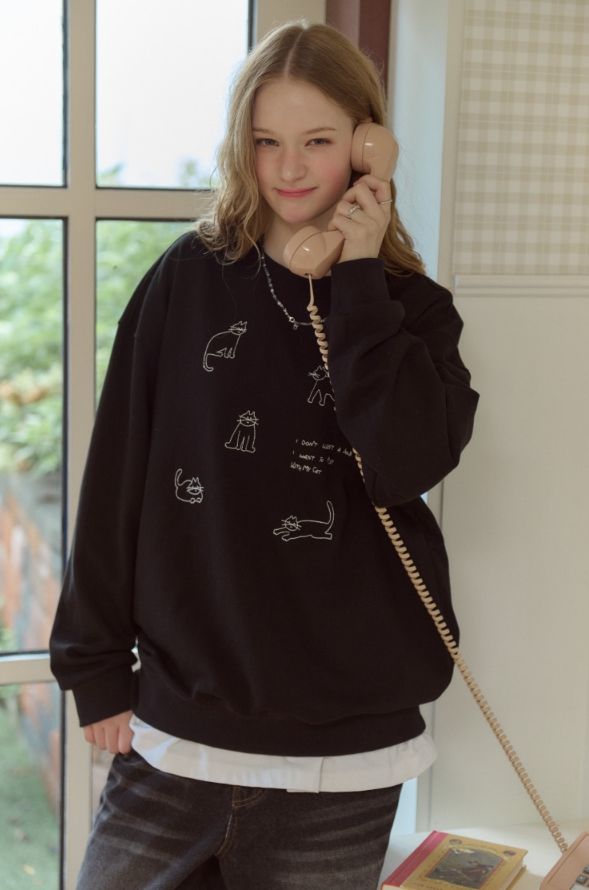 26FW★ My Kitty Embroidered Sweatshirt