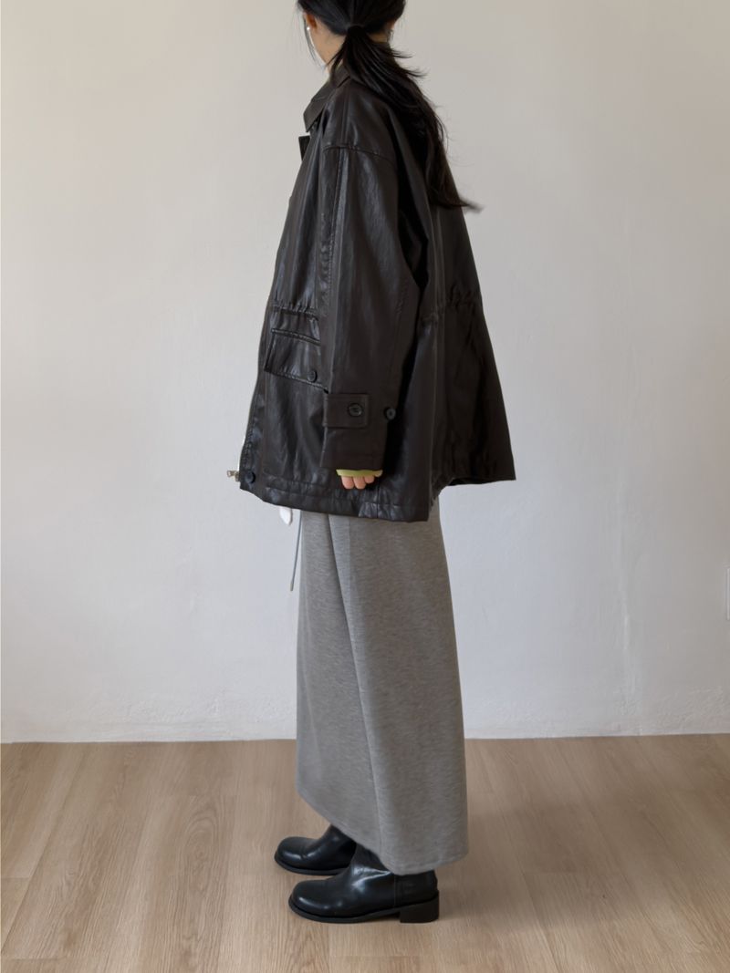 Eleanor Leather Safari Half Jacket