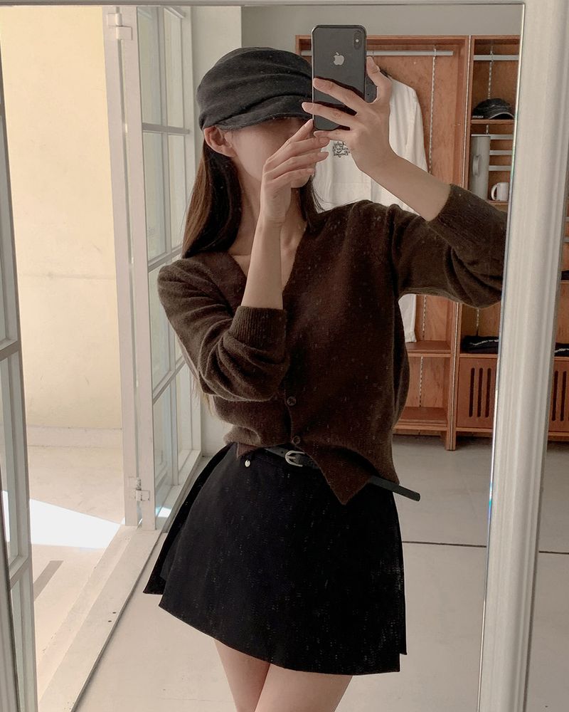 Jer skort with belt