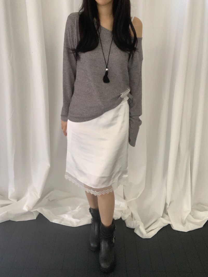 リレア ロングスリーブ メッシュ ニット​