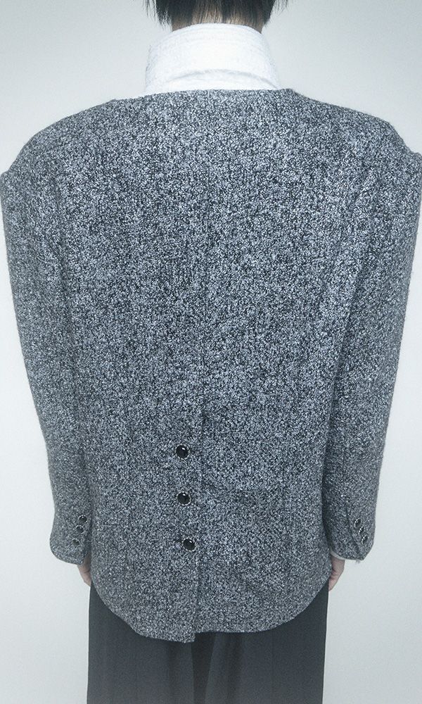 Labelless Tweed Jacket Charcoal