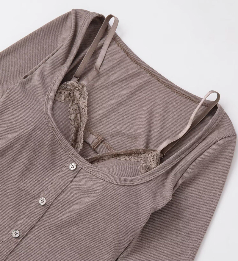 Roella Lace Button Slim Cardigan