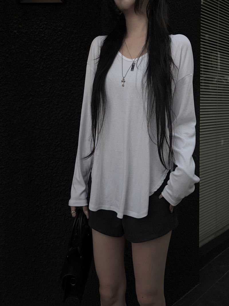 soft u-neck long sleeves (3color)