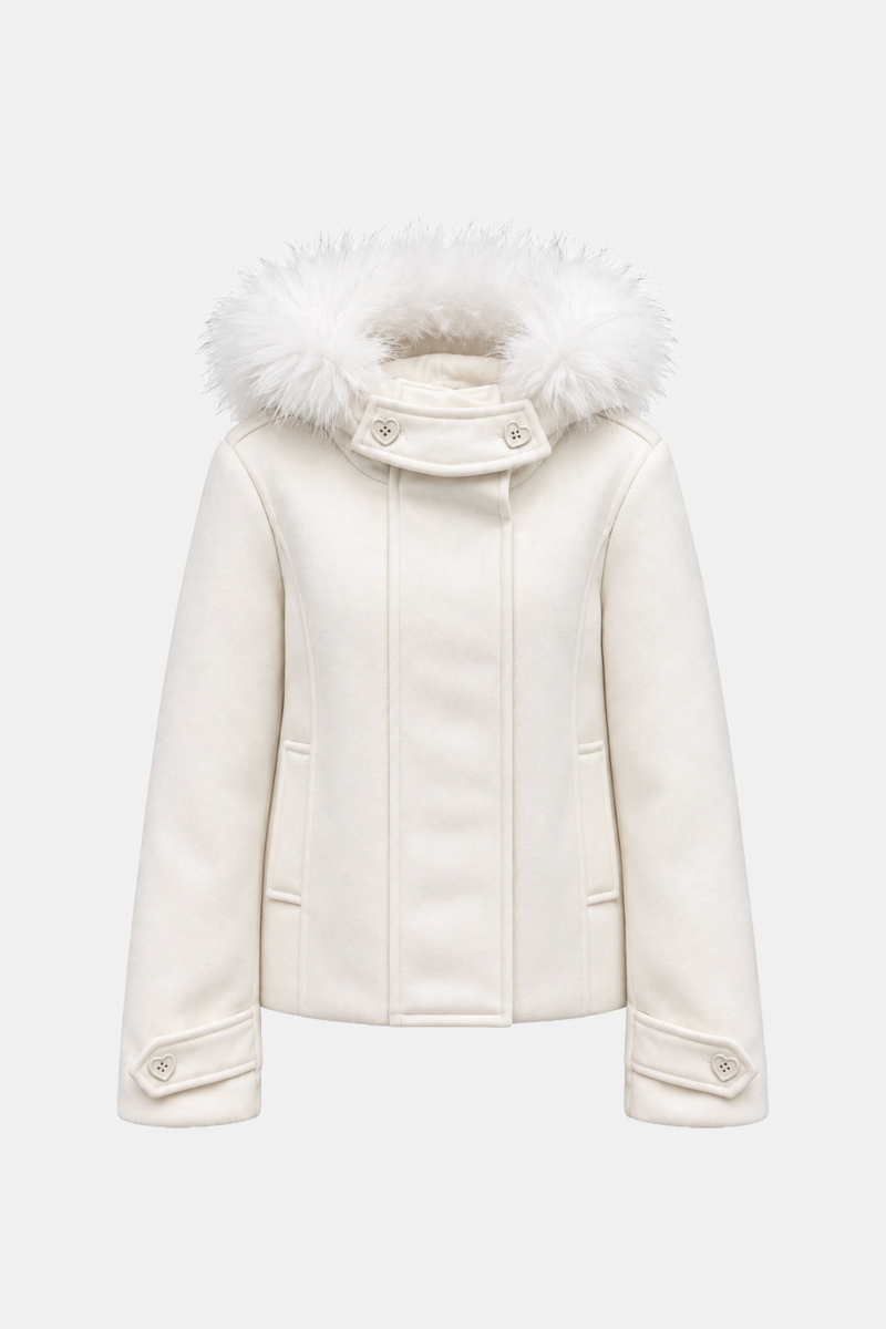 Amelia Fur Hood Short Coat