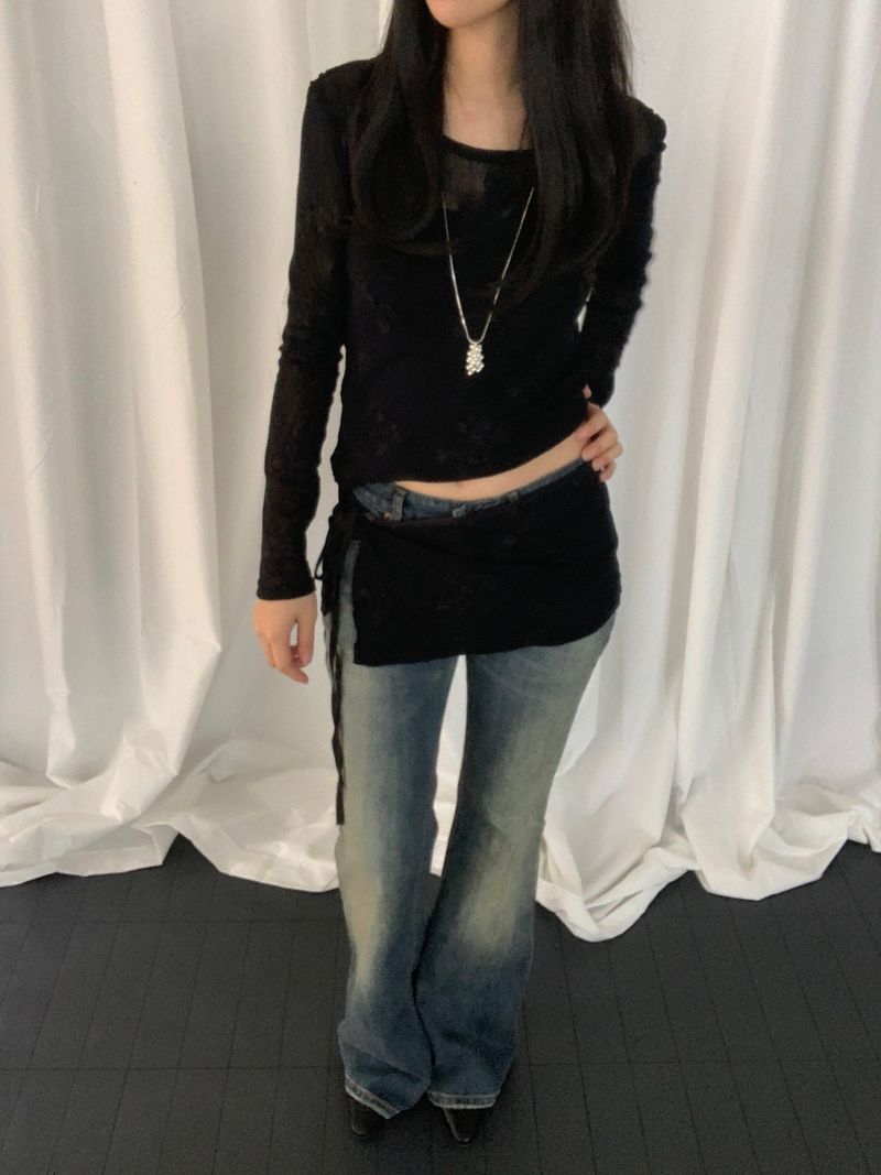 [set] Ekis Flower T-Shirt & Wrap Set
