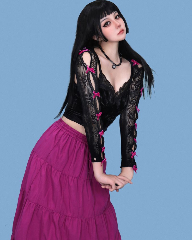 lovely ribbon mesh layered point