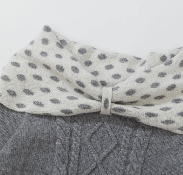 ボウ ドット ケーブル ニット セーター