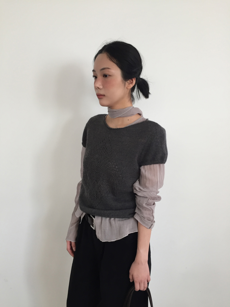 Boucla short-sleeve knit (4color)
