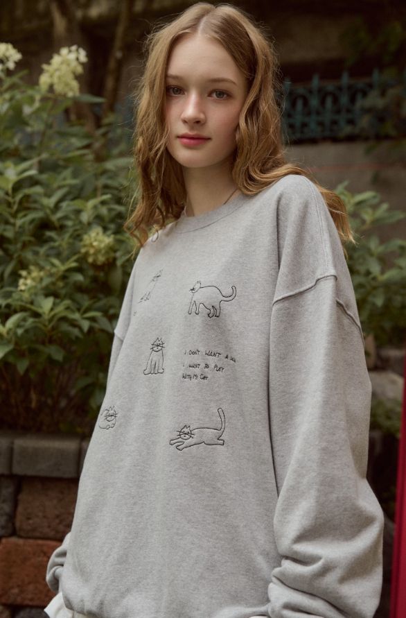 26FW★ My Kitty Embroidered Sweatshirt