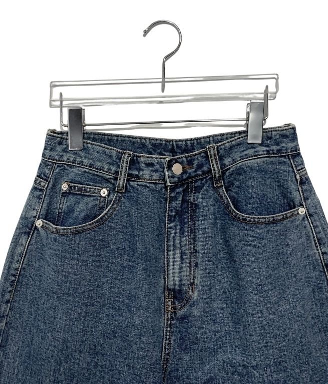 グロ バックポケット デニム ワイド パンツ