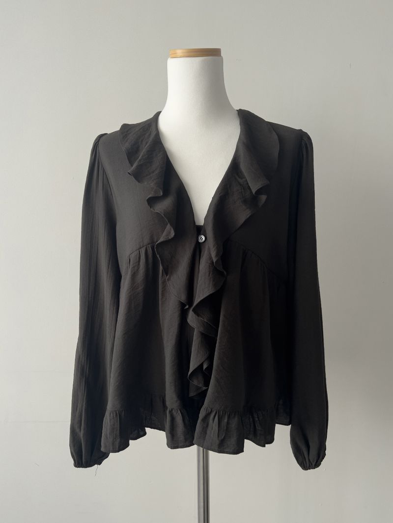 Pansy Frill V-Neck Blouse