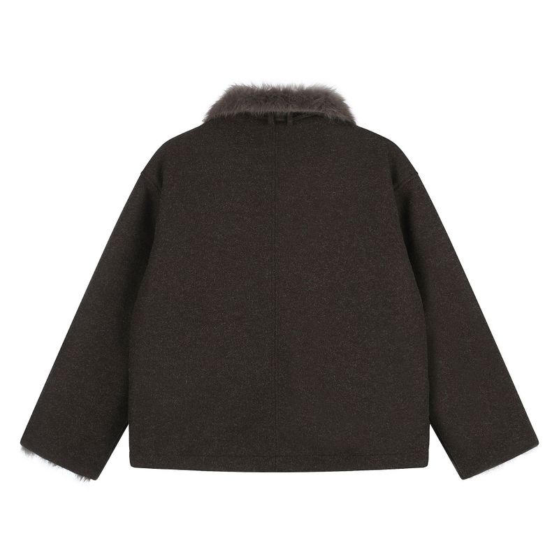 Elora Faux Fur Trim Belted Jacket