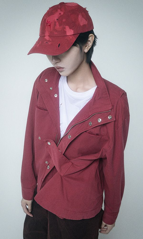 Splashed Signature logo ball cap Red