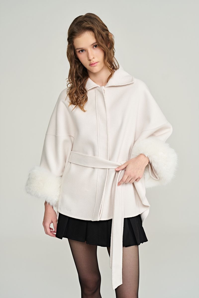 Bell australian wool cape coat, Ivory
