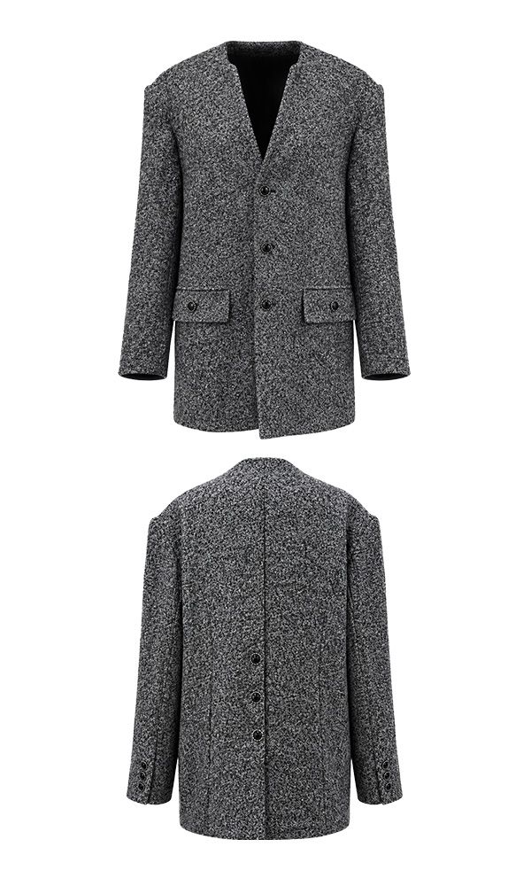 Labelless Tweed Jacket Charcoal