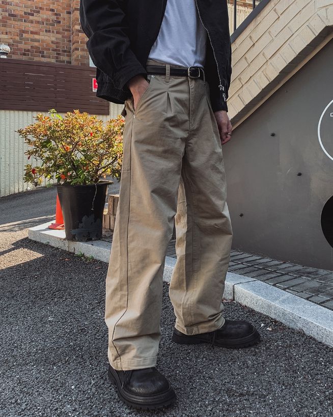Norton Pintuck Washed Wide Cotton Pants