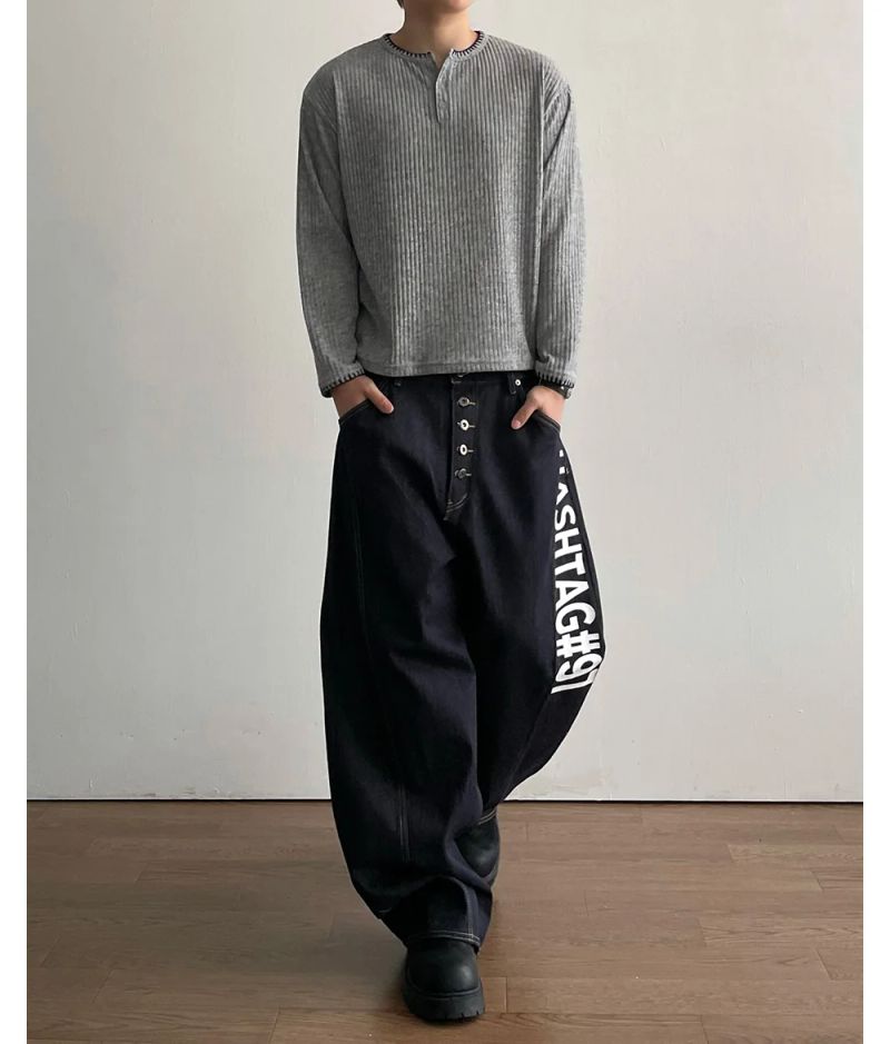 Stitched Henneck Cropped Knit