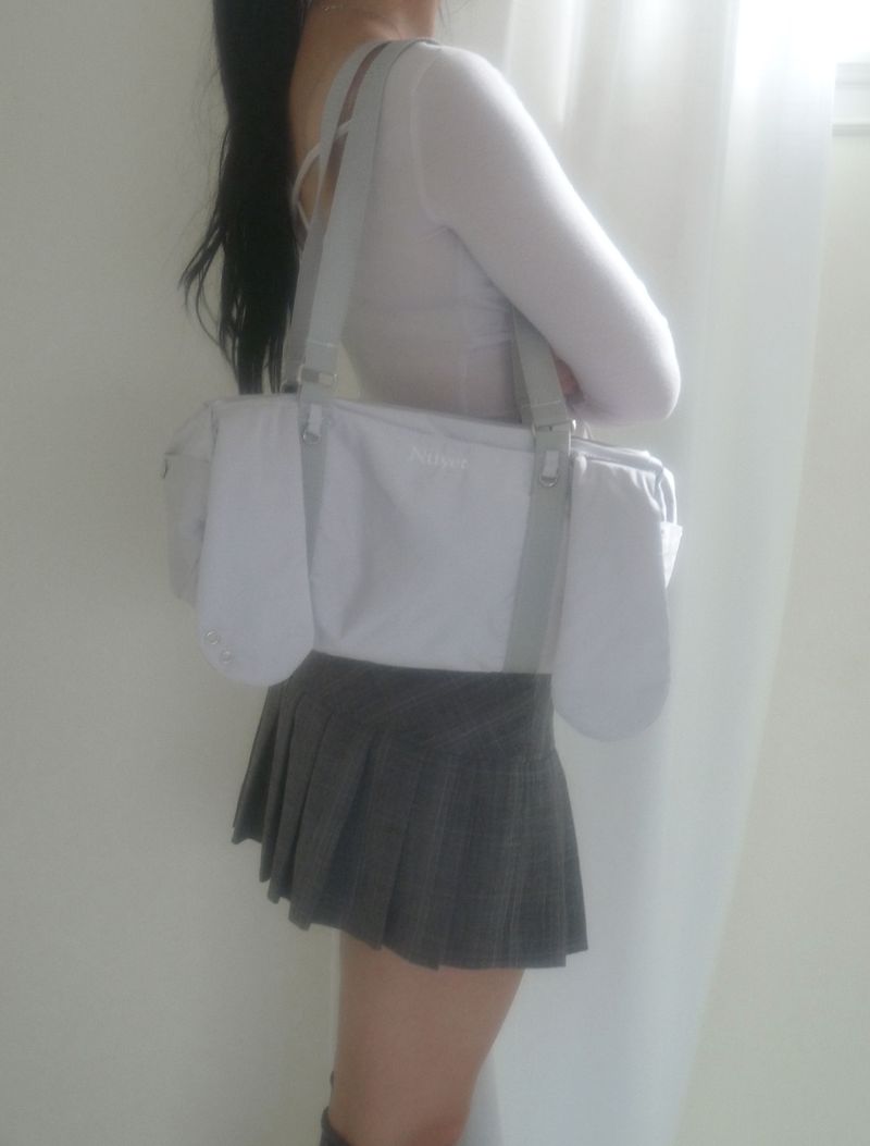 Piercing bunny boston bag _ Grey