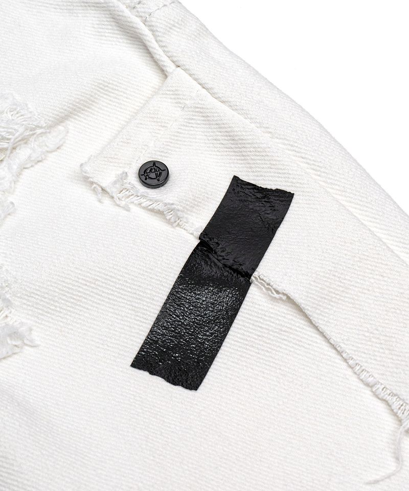 BBD Anxiety Art Patch Distressed Cotton Pants (White)