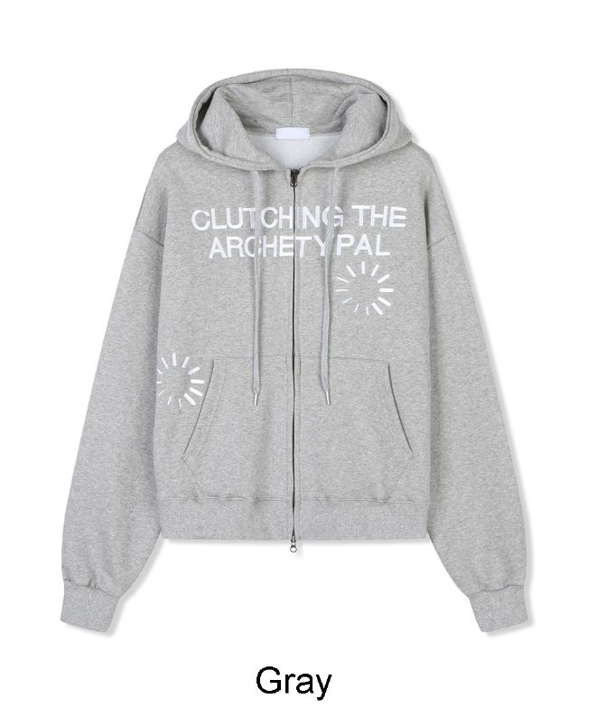 Arc Circle Embroidered Hood Zip-up