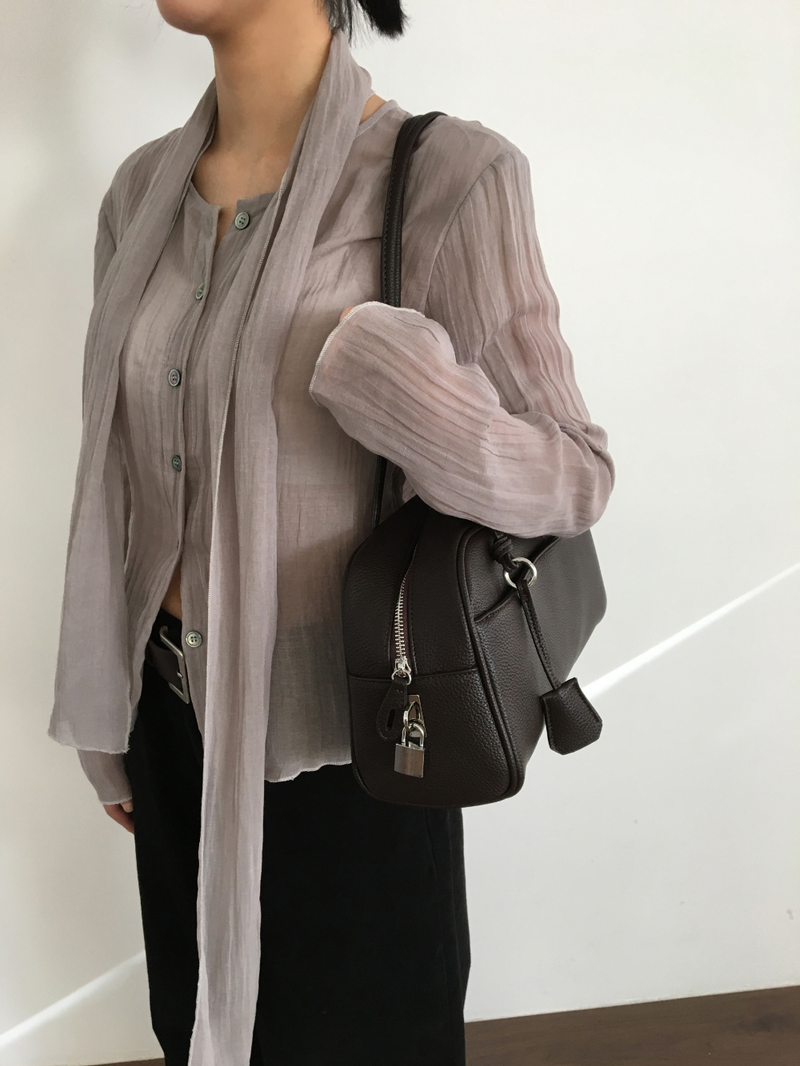 Sia Wrinkle Blouse + Scarf (2color)