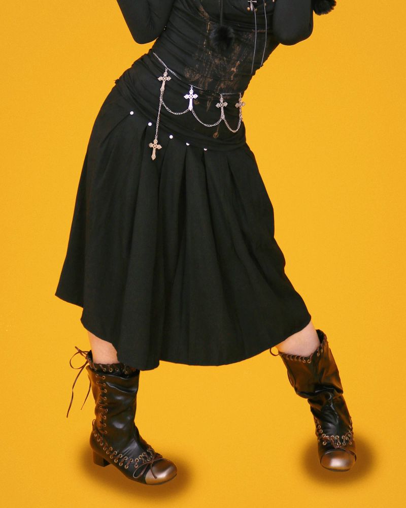 psycho stud pleats skirt
