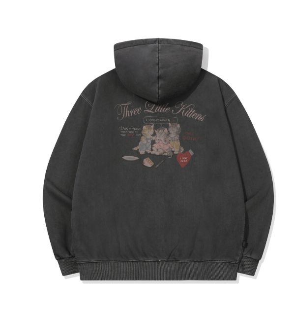 26FW★ [2-WAY] Crying Kitty Pigment Hood Zip-Up