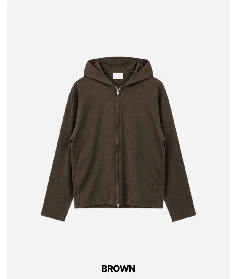 City Slub Crop Hood Zip-up