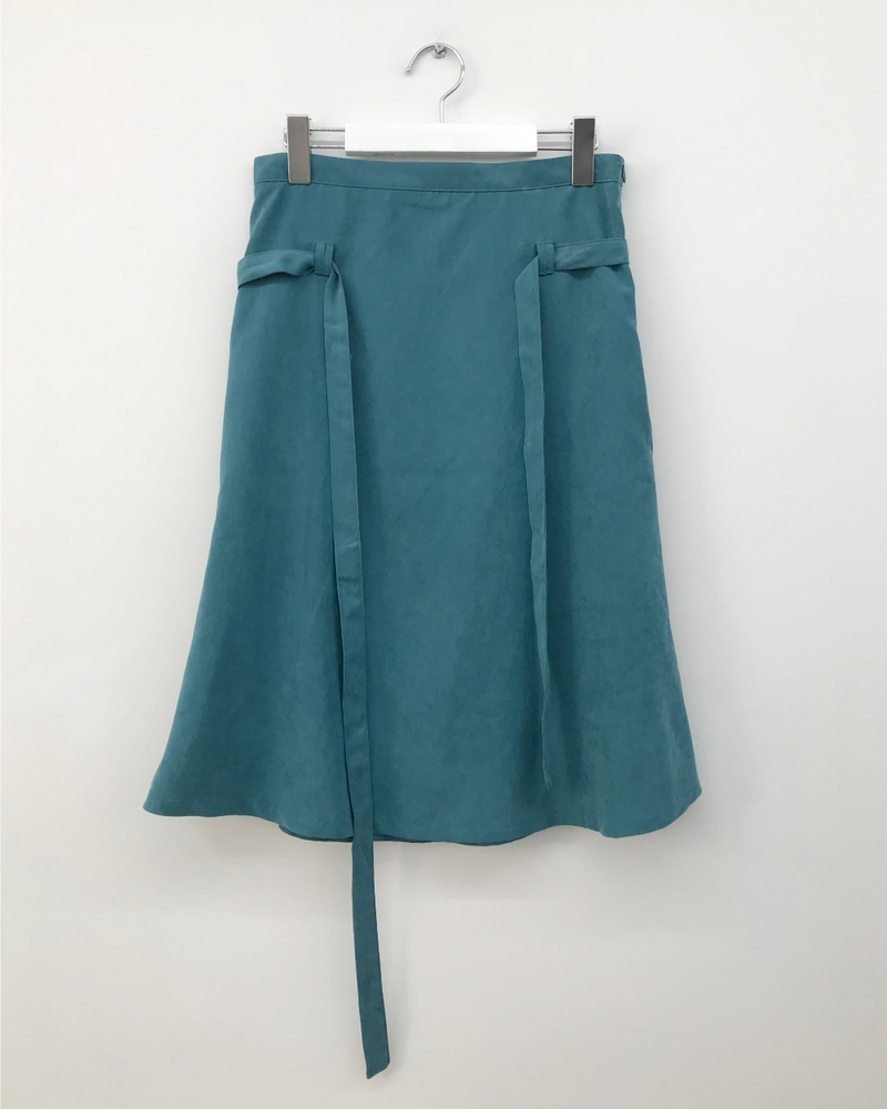 Low-tie midi skirt (2color)