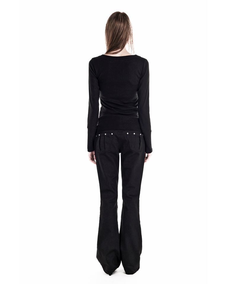 8-BUTTON HENLEY TOP BLACK