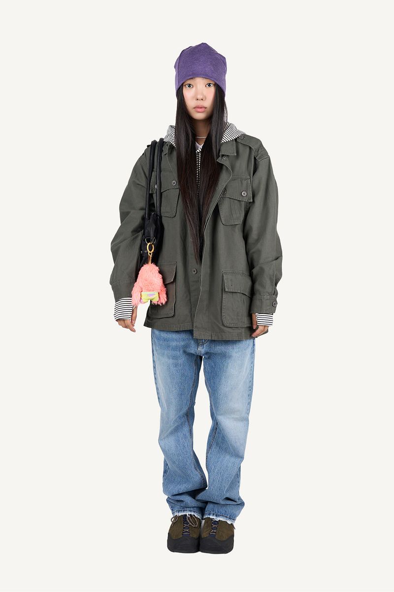 Washed Military Field Jacket