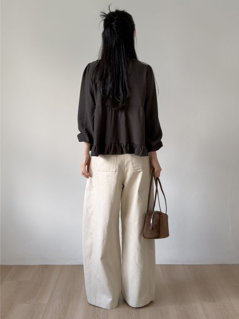 Pansy Frill V-Neck Blouse