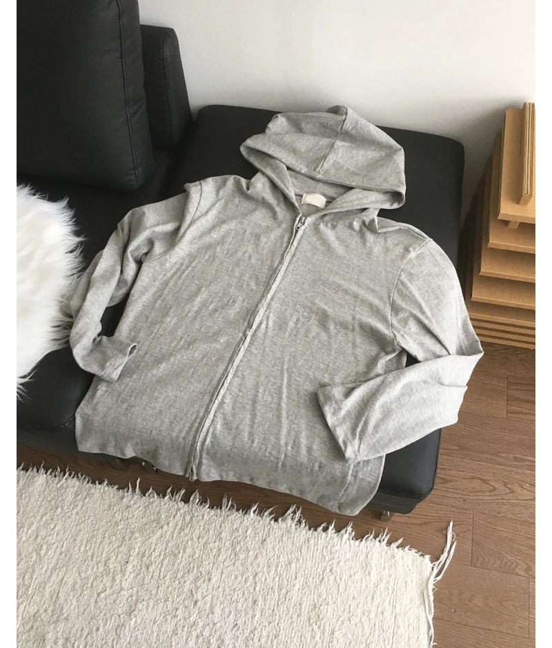 City Slub Crop Hood Zip-up