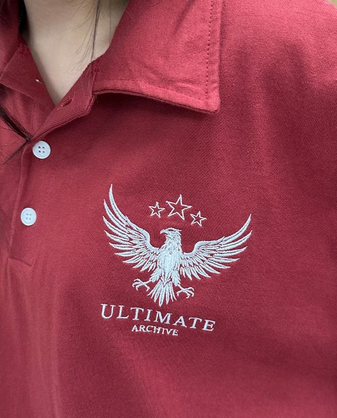 Dayren Eagle Embroidered Collar Tee