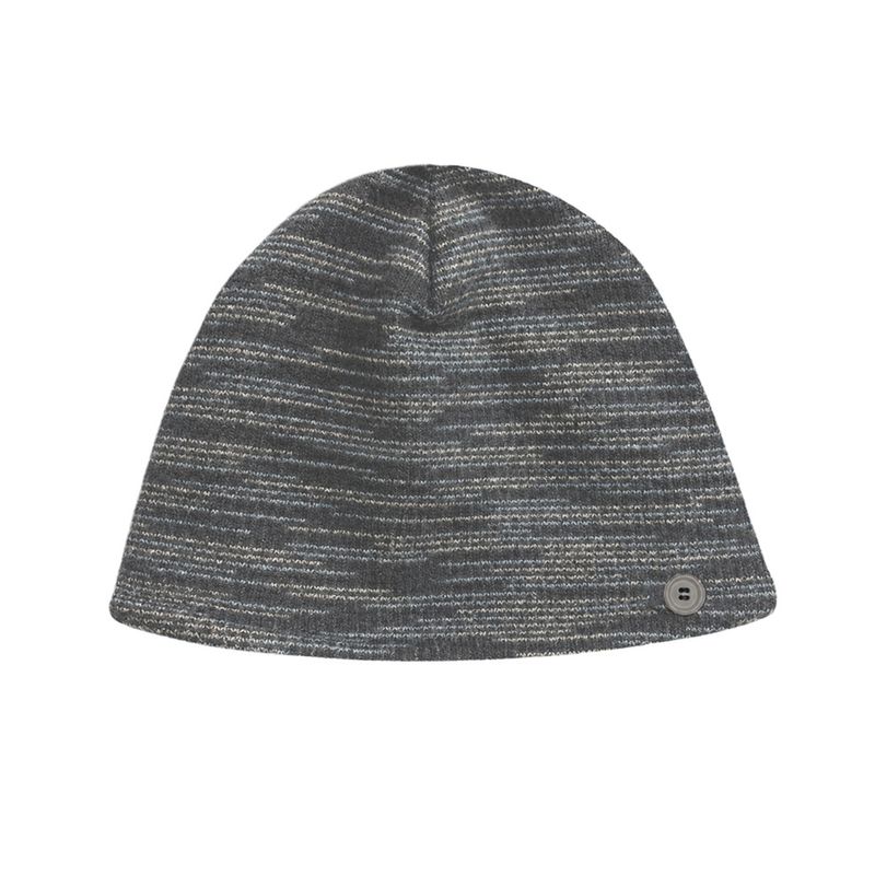 FUZZY BUTTON BEANIE [GRAY]