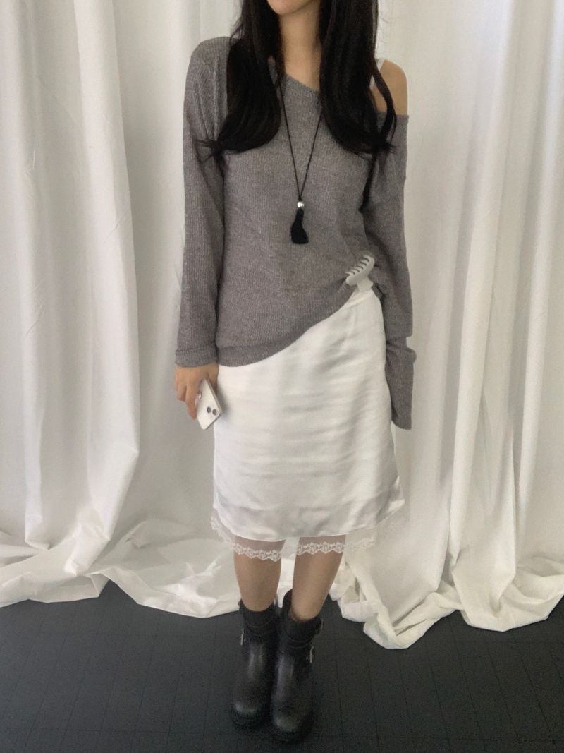 リレア ロングスリーブ メッシュ ニット​