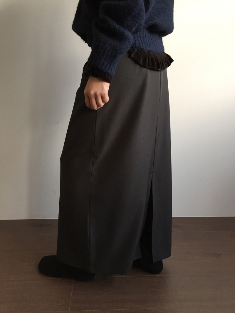 Dart maxi long skirt (2color)