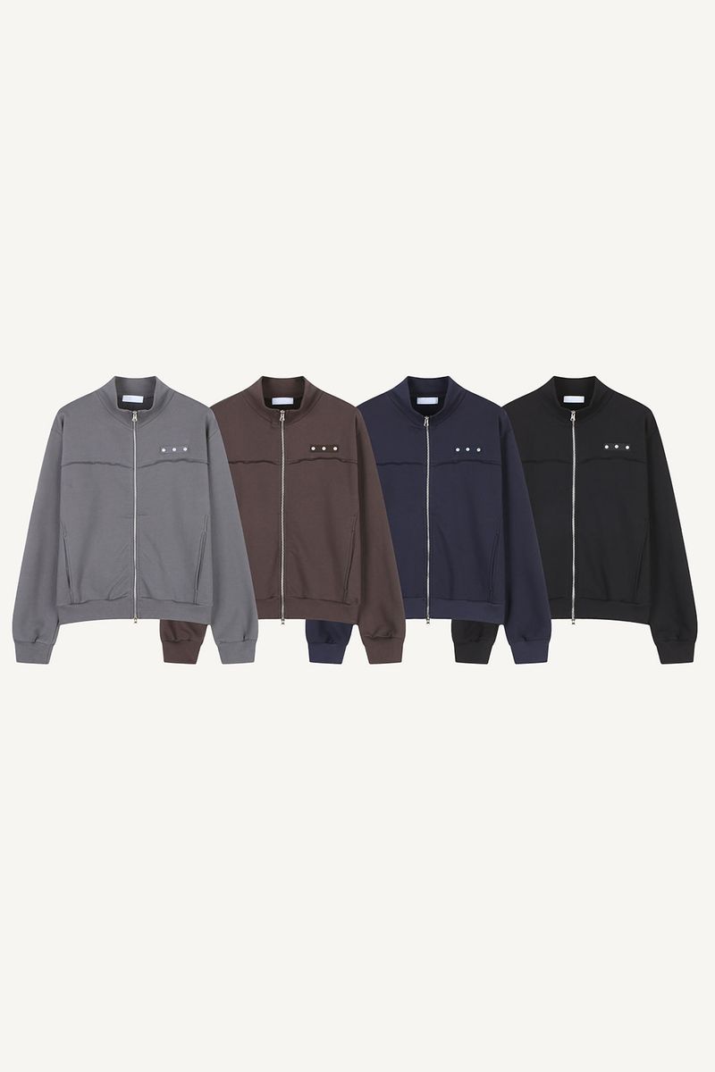 Rivet High-Neck Sweat Zip-Up