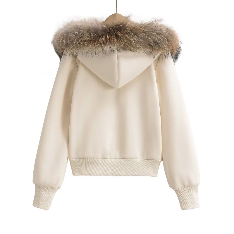Basic Fur Hooded Zip-up