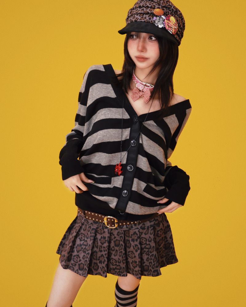 レオパード ヘッドスカーフ キャップ (2color)
