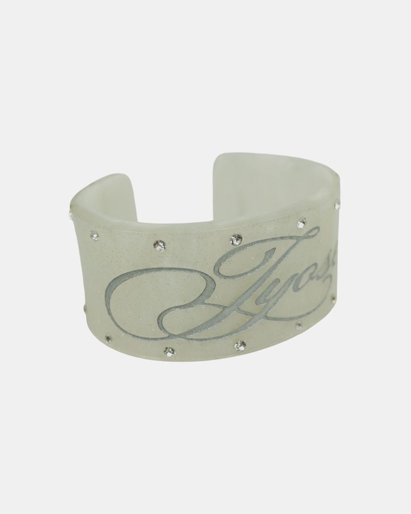 Nup Lettering Cubic Bangle Bracelet