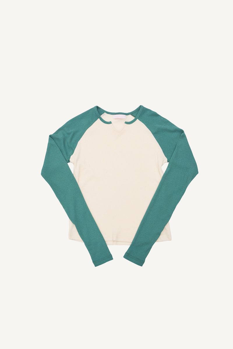 Peach Raglan Slim Long Sleeve