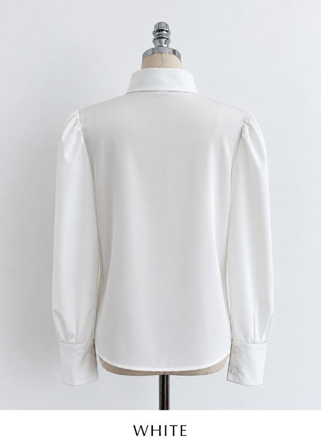 Bitten Balloon Sleeve Shirt Blouse