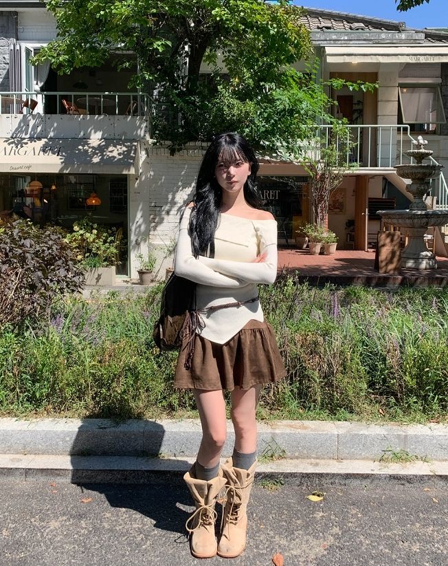Nico Suede Flare A-line Skirt