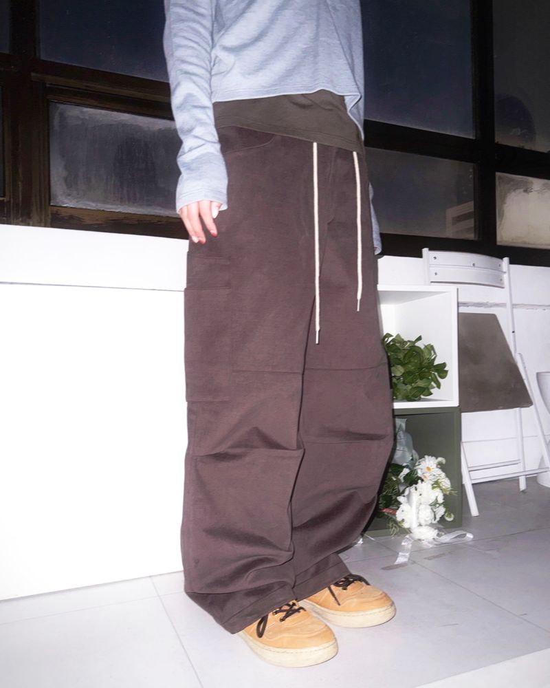 douchidouchi（ドウチドウチ）の「(2color) ユーティリティ ポケット ピーチ ワイド パンツ（パンツ）」