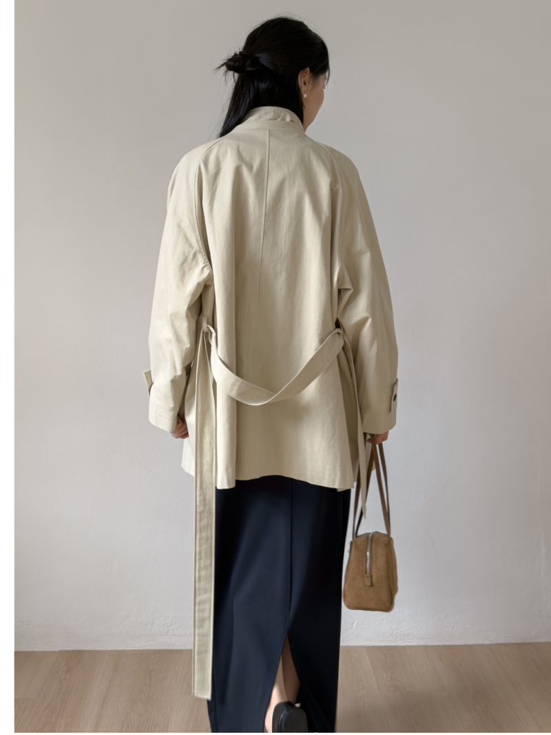 Poppy Belted Half Trench Coat